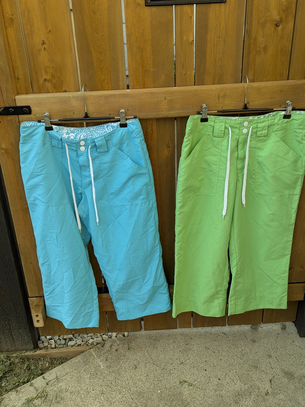 Bundle 2 Pc BUM equipment Vintage Y2K Capris Bright Gorpcore Utility Turquoise